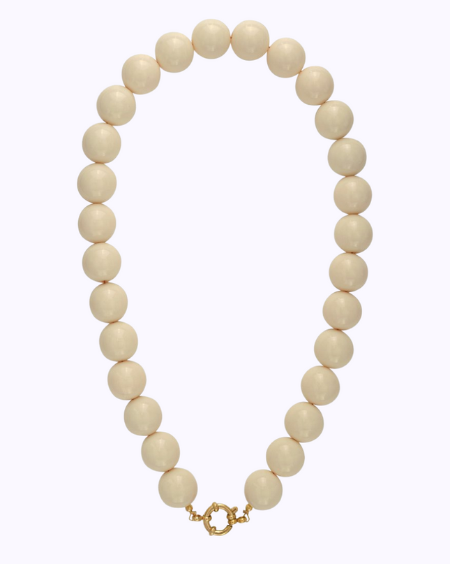 Parelketting groot, Beige