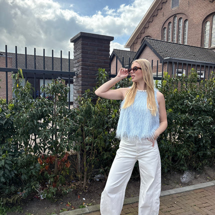  - Boho top blauw - Your Style Fashion
