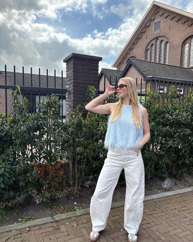  - Boho top blauw - Your Style Fashion