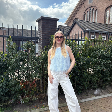  - Boho top blauw - Your Style Fashion