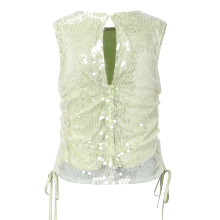  - Pailletten top groen - Your Style Fashion
