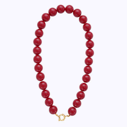 Parelketting groot, Bordeaux rood