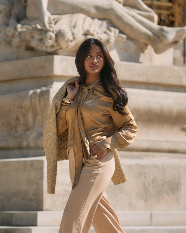 Bodile Camel Blouse | Freebird