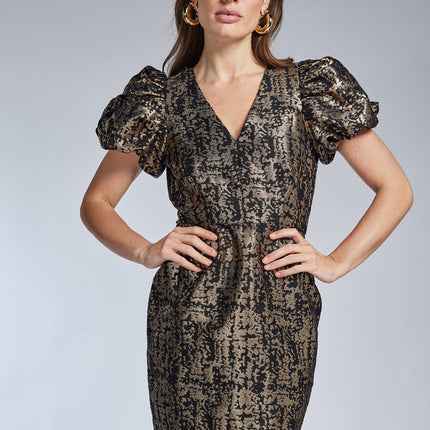 Deanna Jurk Zwart/Goud | Freebird