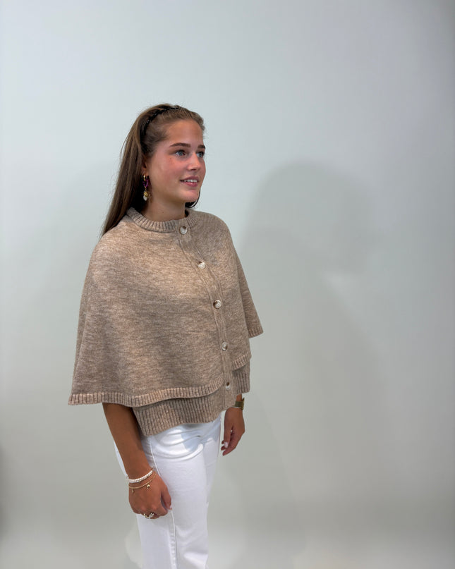 Cape trui beige