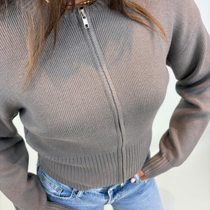 Esmee zip vest taupe