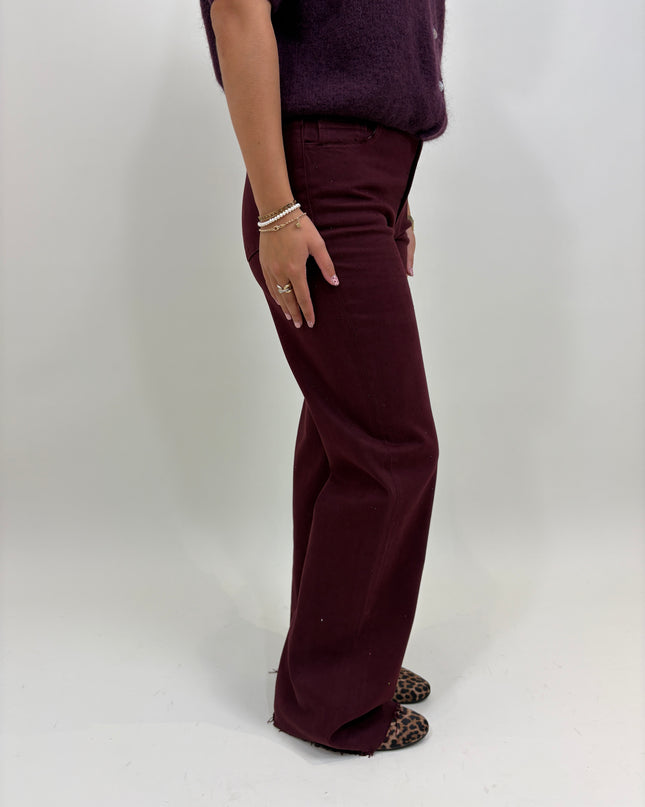 Tall jeans met strass rood | Queen Hearts