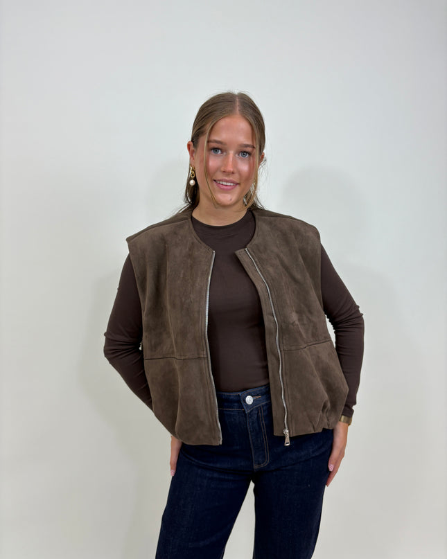 Suede spencer