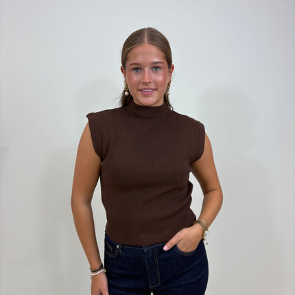 Milou top donkerbruin