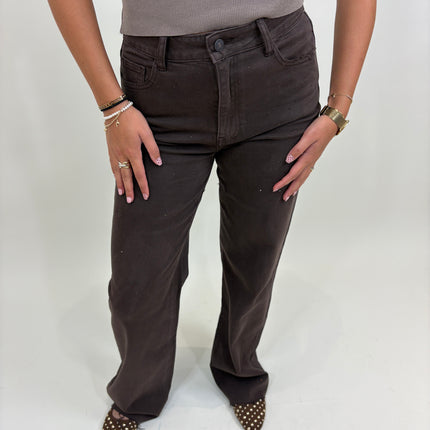 Tall jeans met strass bruin | Queen Hearts