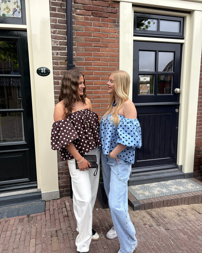  - Belle off-shoulder bruin - Your Style Fashion