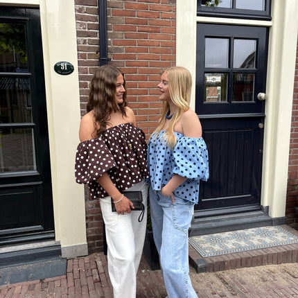  - Belle off-shoulder blauw - Your Style Fashion