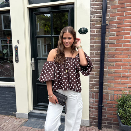  - Belle off-shoulder bruin - Your Style Fashion