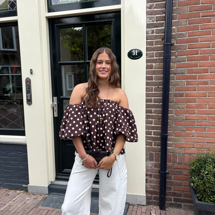  - Belle off-shoulder bruin - Your Style Fashion