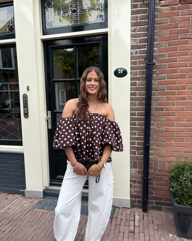  - Belle off-shoulder bruin - Your Style Fashion