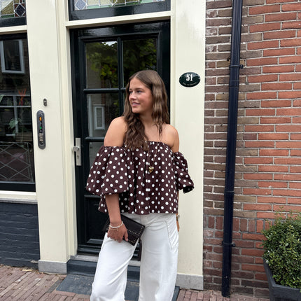  - Belle off-shoulder bruin - Your Style Fashion