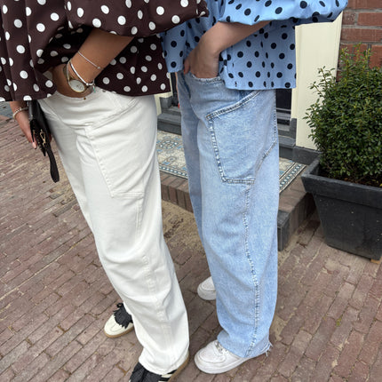  - Lichtblauwe barrel met zak | Queen Hearts - Your Style Fashion
