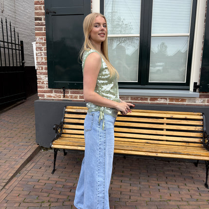  - Pailletten top groen - Your Style Fashion