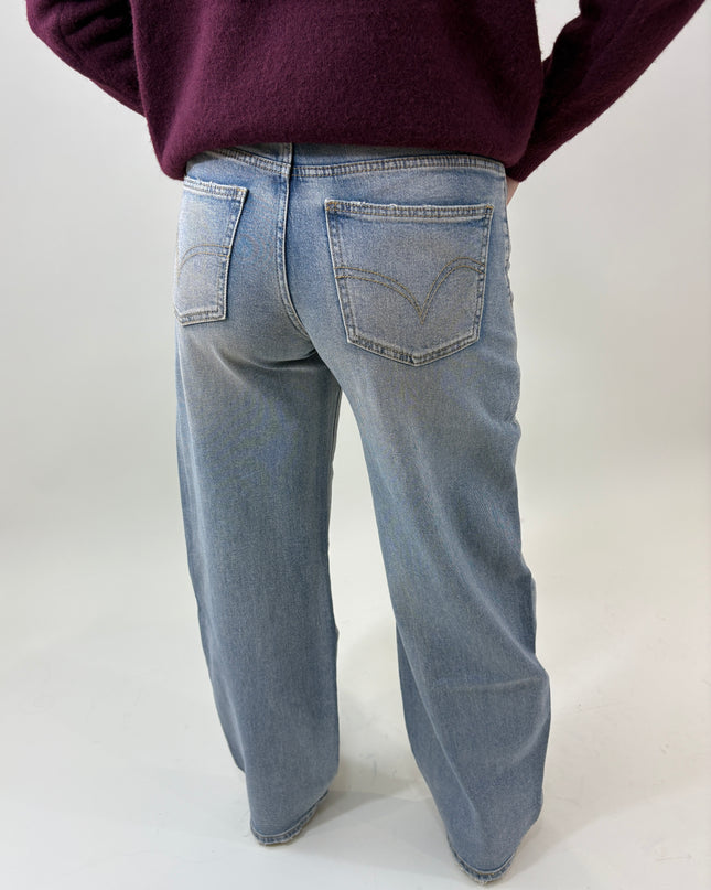 Balloon jeans blauw met strass | Queen Hearts