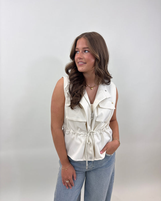  - Aleid gilet off-white - Your Style Fashion