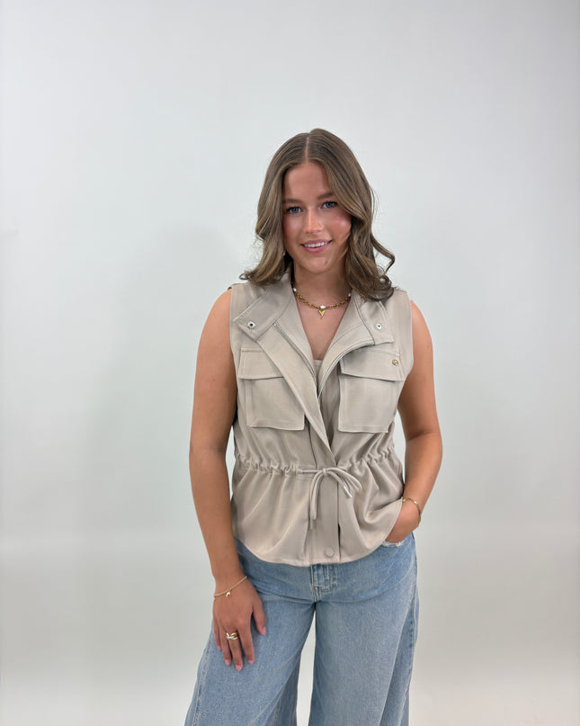  - Aleid gilet taupe - Your Style Fashion