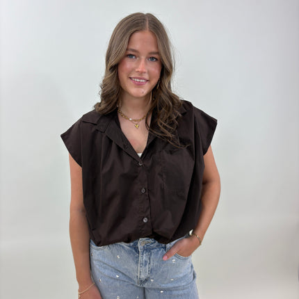 June blouse bruin