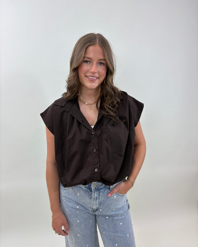  - June blouse bruin - Your Style Fashion