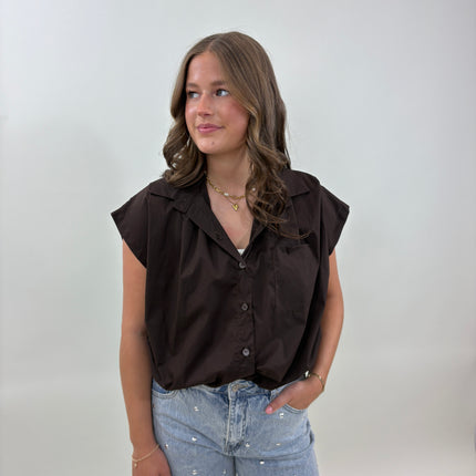 June blouse bruin
