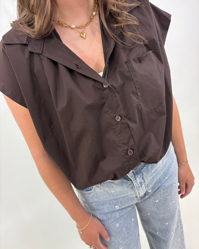  - June blouse bruin - Your Style Fashion