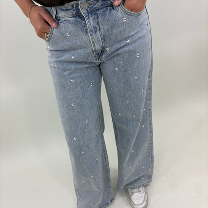 Straight jeans met studs | Redial