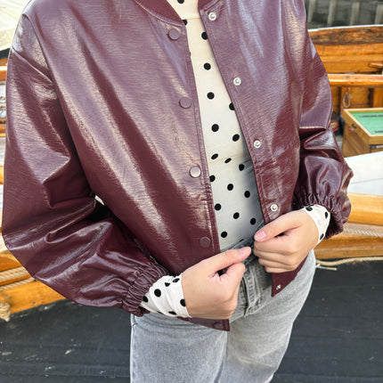 Polkadot mesh top wit