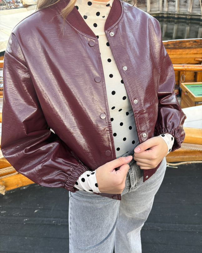 Polkadot mesh top wit