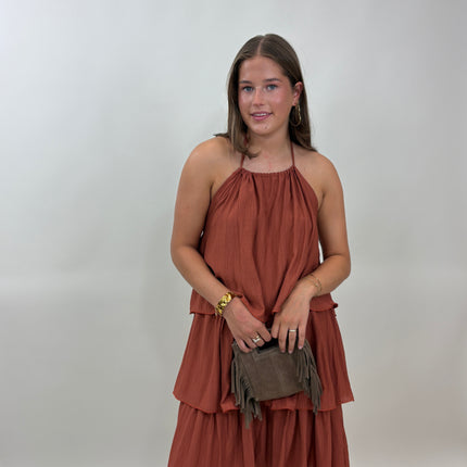 Elara dress terracotta