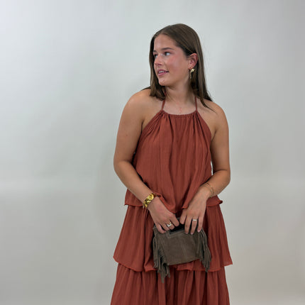 Elara dress terracotta