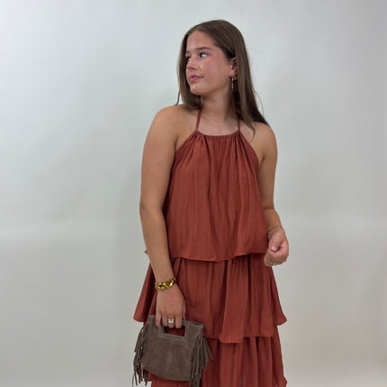 Elara dress terracotta