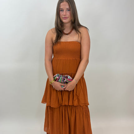 Sophia dress terracotta