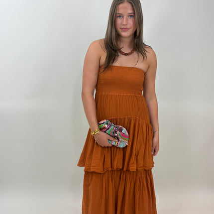 Sophia dress terracotta