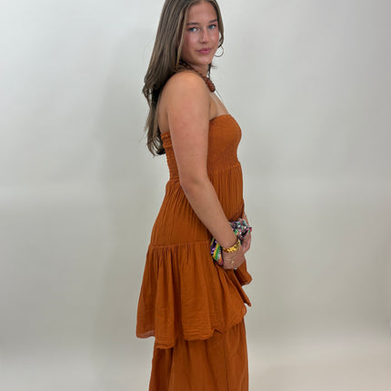 Sophia dress terracotta