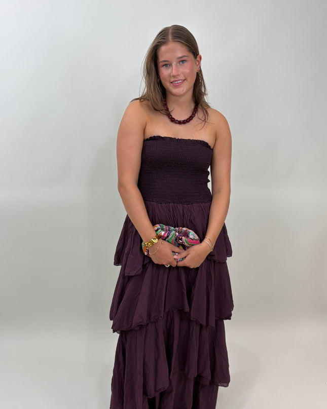  - Sophia dress aubergine - Your Style Fashion