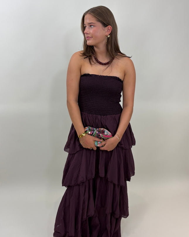  - Sophia dress aubergine - Your Style Fashion