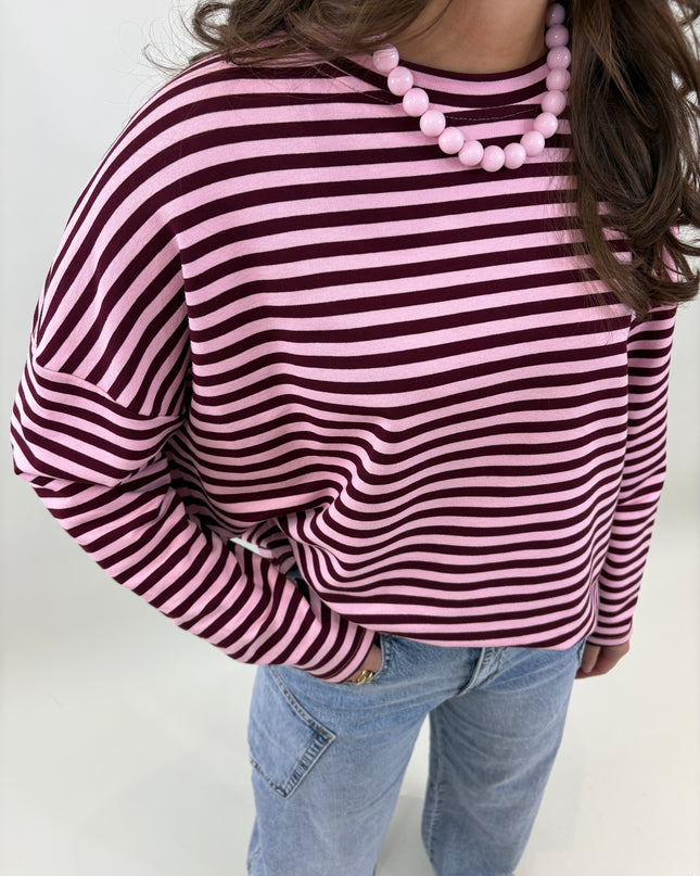 Longsleeve Bordeau/roze