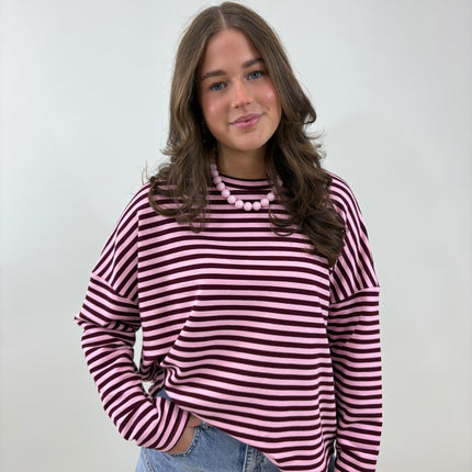 Longsleeve Bordeau/roze