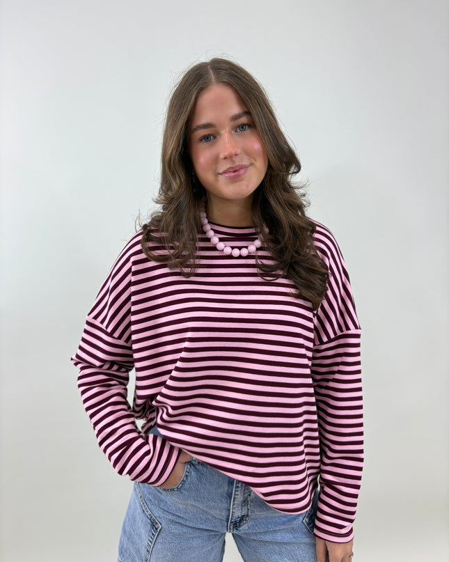 Longsleeve Bordeau/roze