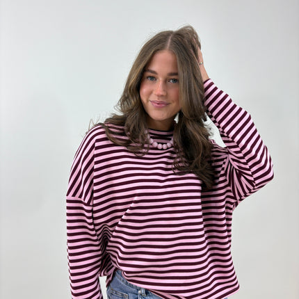 Longsleeve Bordeau/roze