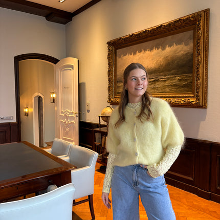  - Marit mesh top geel - Your Style Fashion