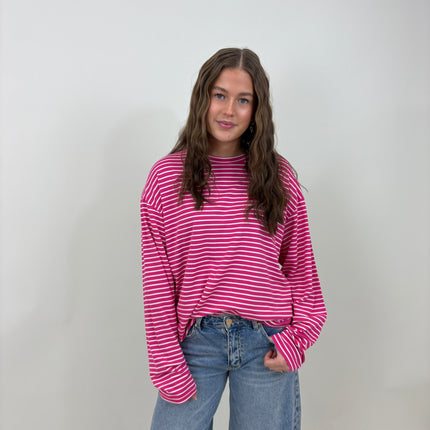  - Eva longsleeve roze - Your Style Fashion