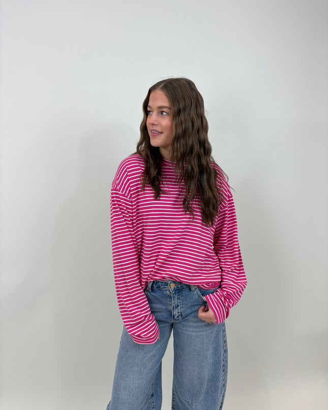  - Eva longsleeve roze - Your Style Fashion