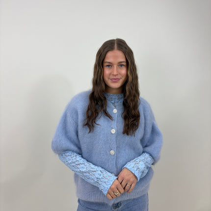  - Marit mesh top blauw - Your Style Fashion