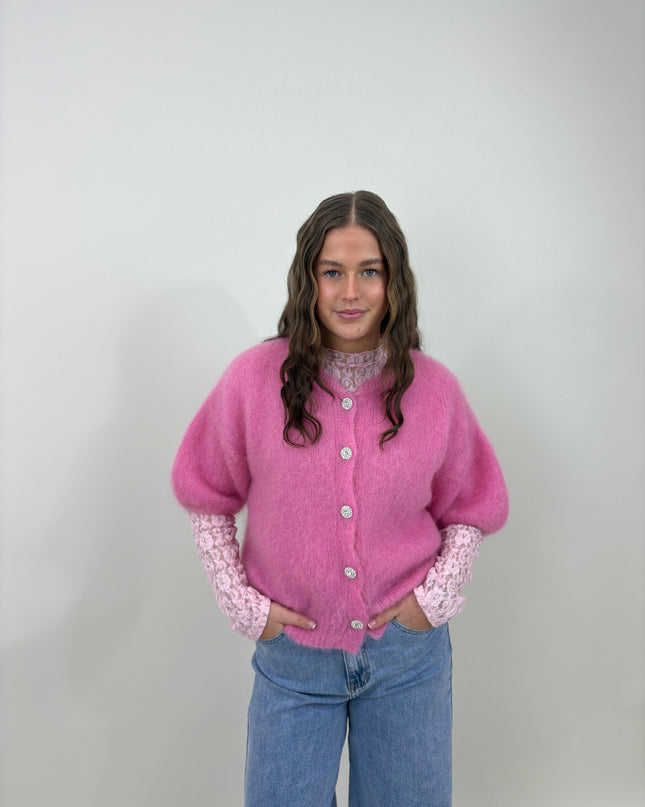  - Marit mesh top roze - Your Style Fashion