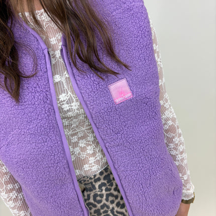  - Teddy gilet paars - Your Style Fashion